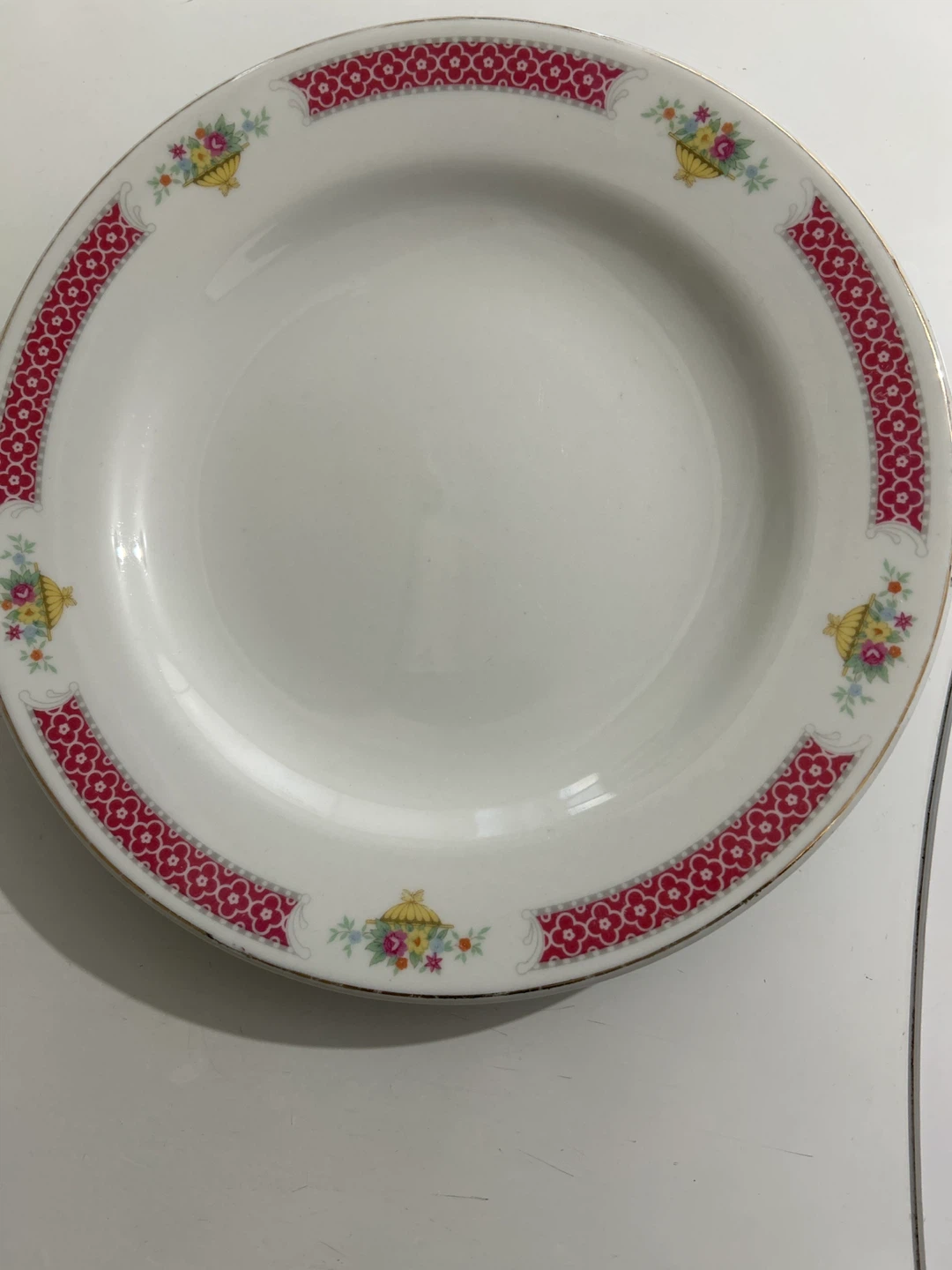 Decorative Plate with Floral Basket Motif