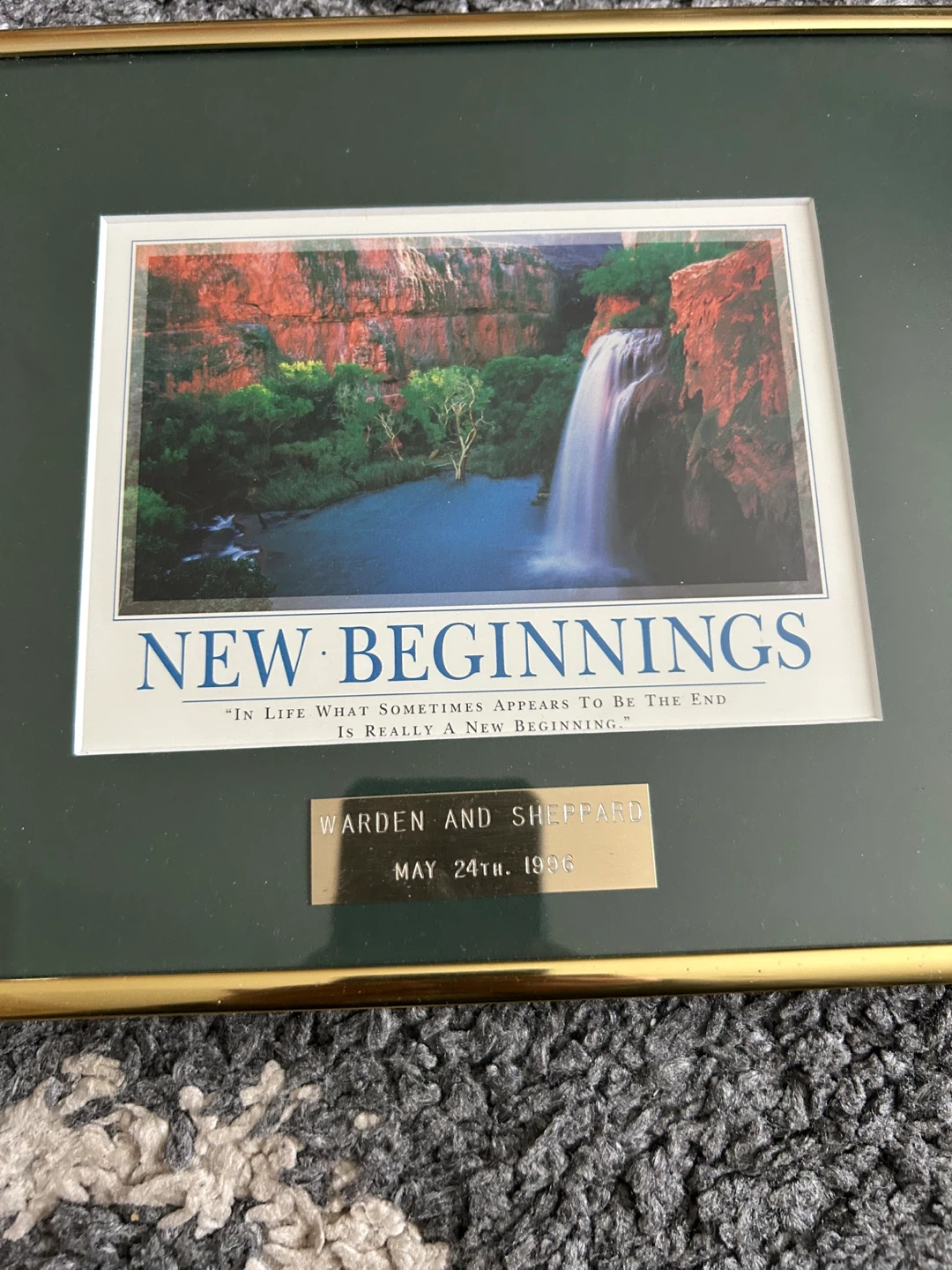 Framed "New Beginnings" Motivational Print - photo 2