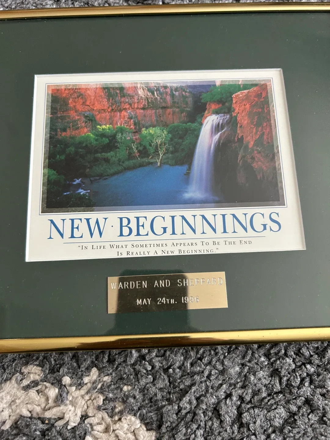 Framed "New Beginnings" Motivational Print - photo 2