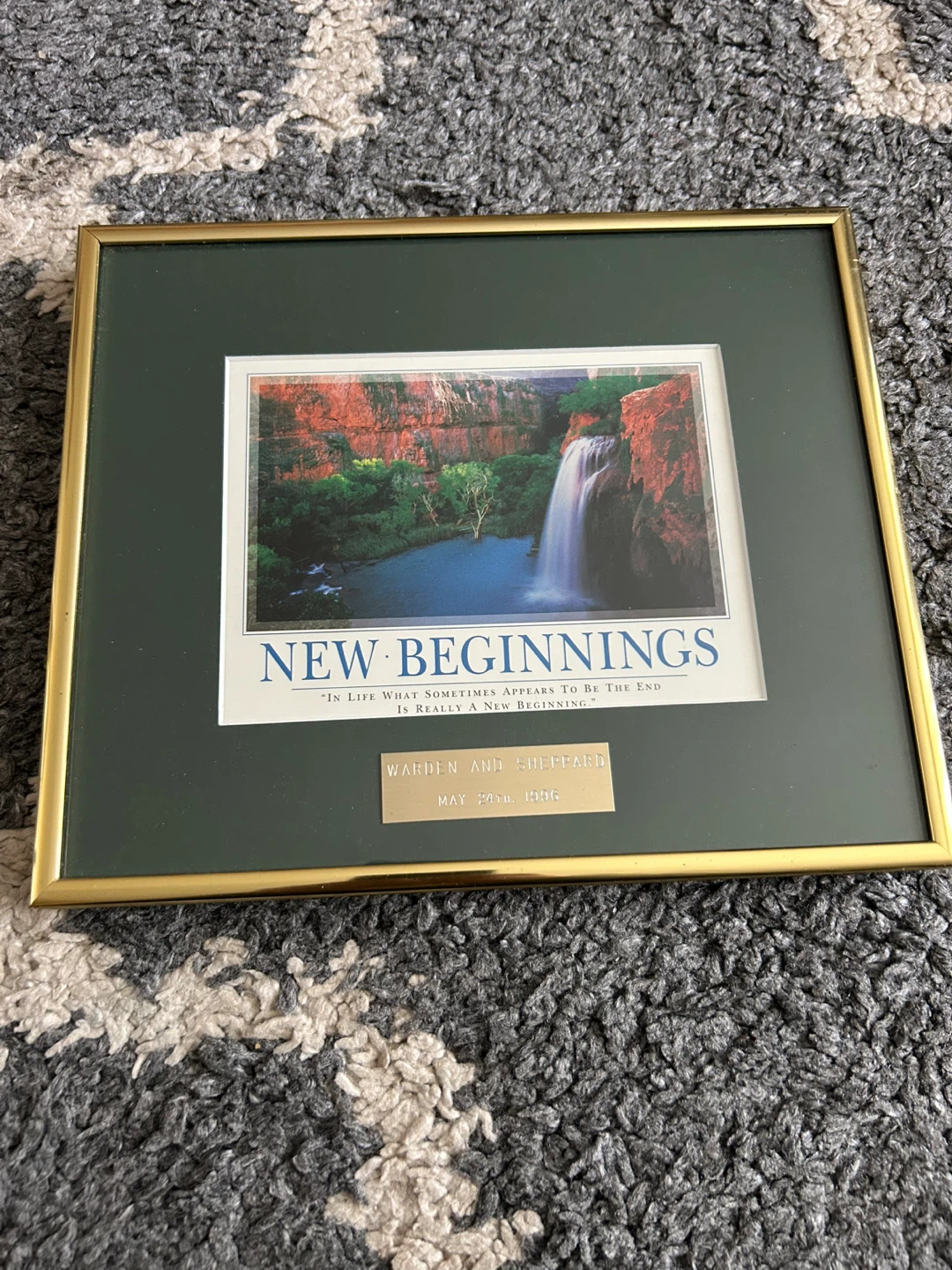 Framed "New Beginnings" Motivational Print
