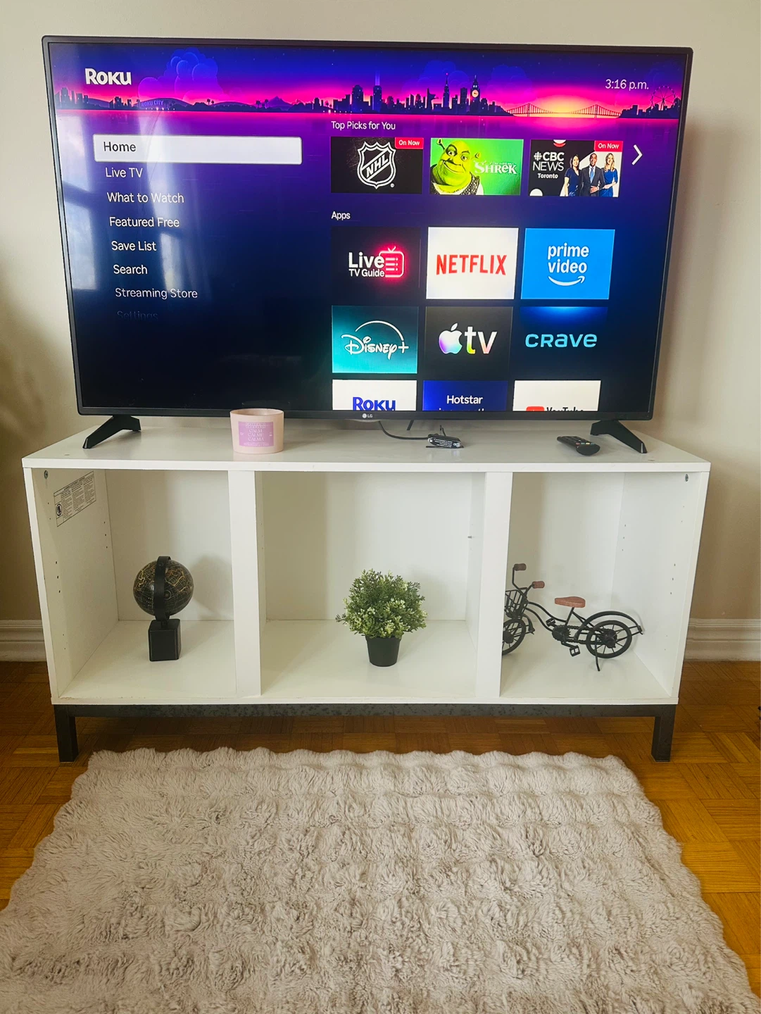 55” LG Smart TV with TV Stand