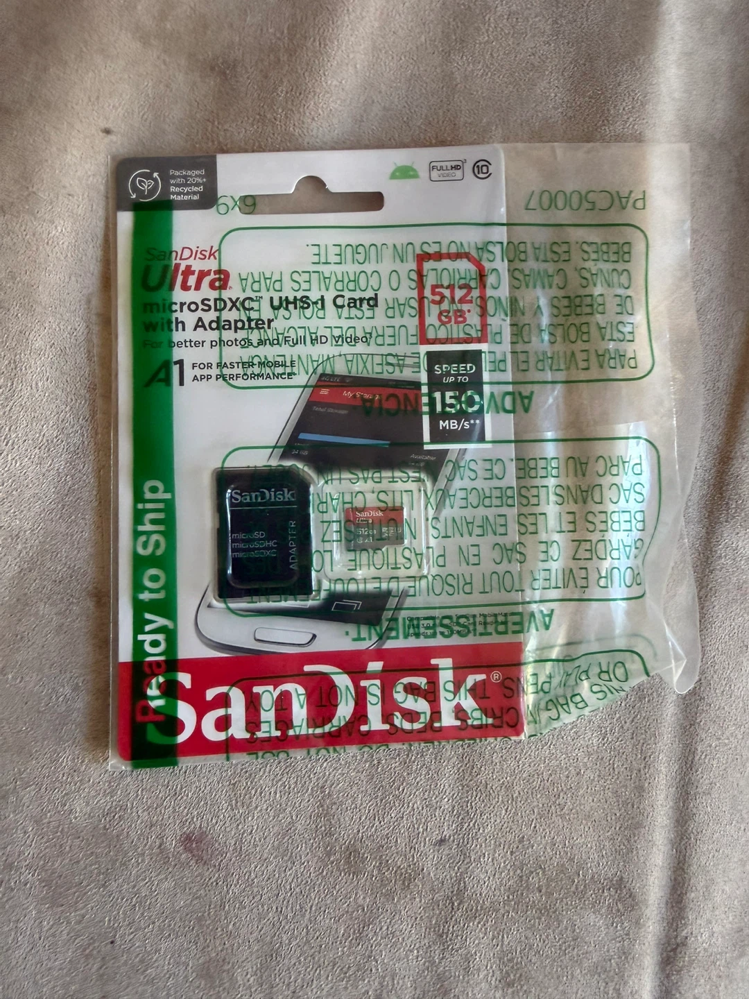 SanDisk Ultra 512GB microSDXC UHS-1 Card with Adapter