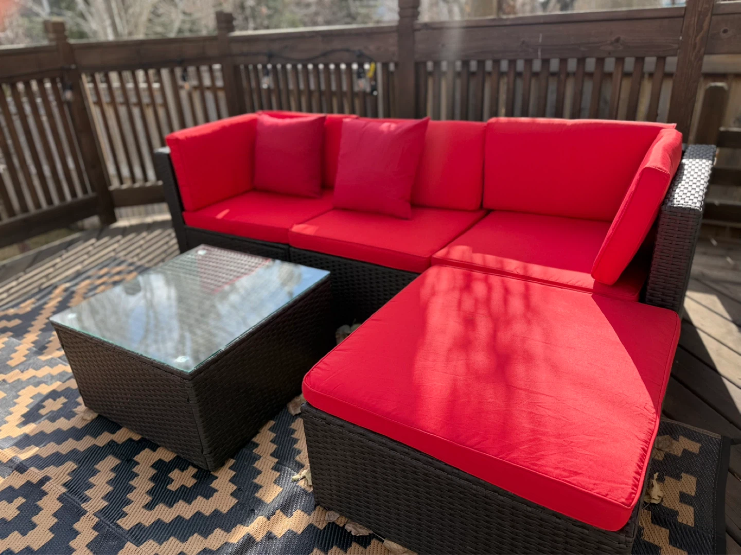 Wicker Outdoor Sectional Sofa with Coffee Table - photo 5