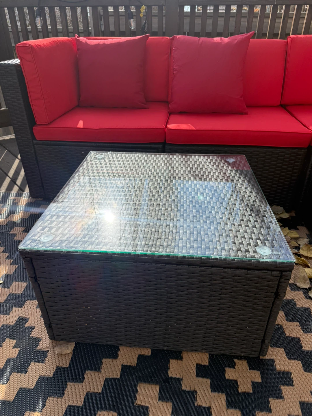 Wicker Outdoor Sectional Sofa with Coffee Table - photo 2