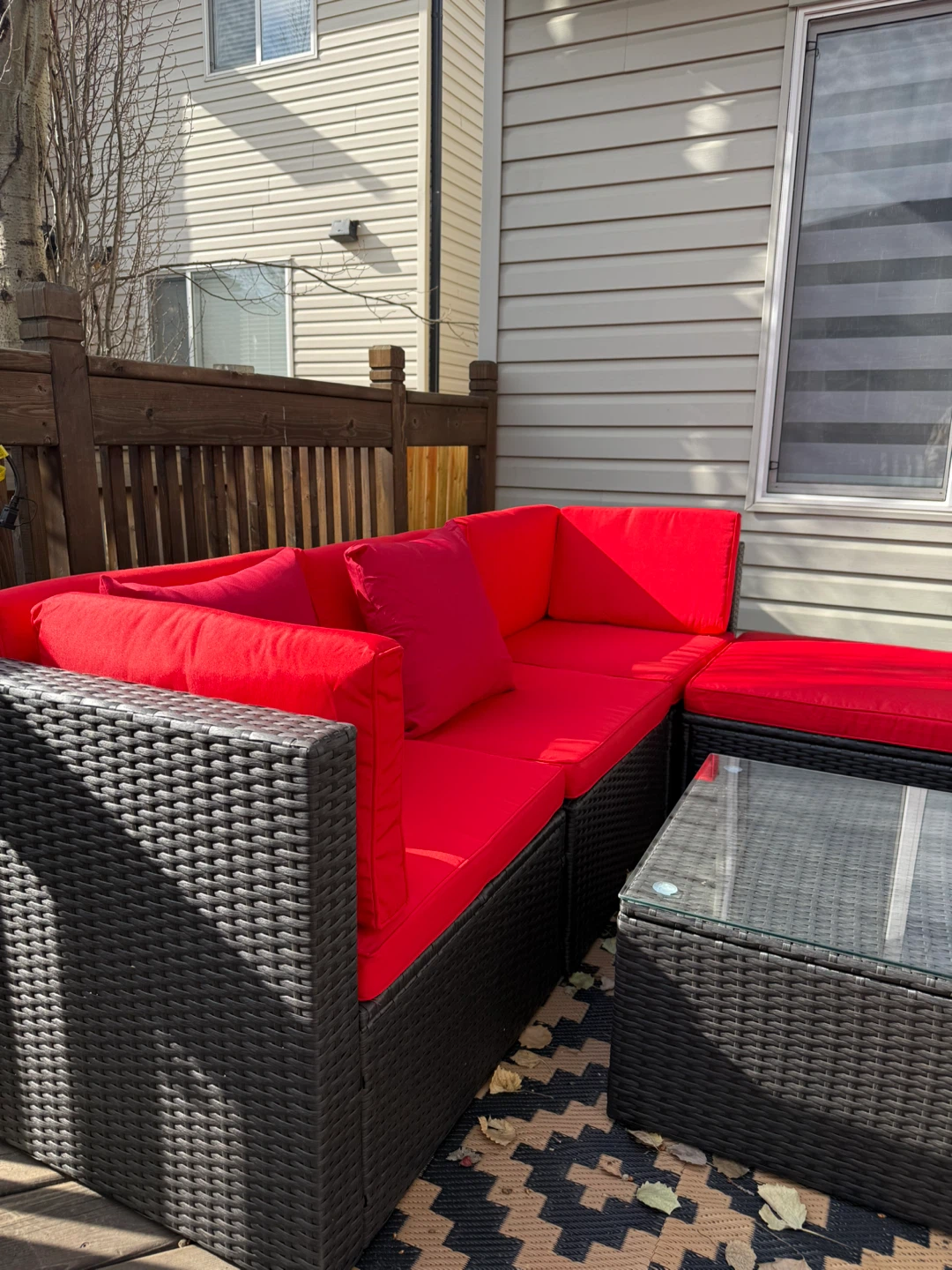 Wicker Outdoor Sectional Sofa with Coffee Table