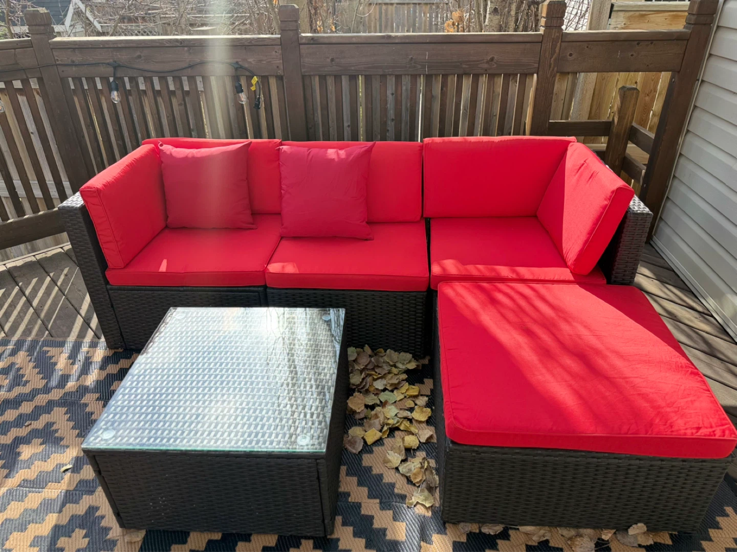 Wicker Outdoor Sectional Sofa with Coffee Table - photo 4