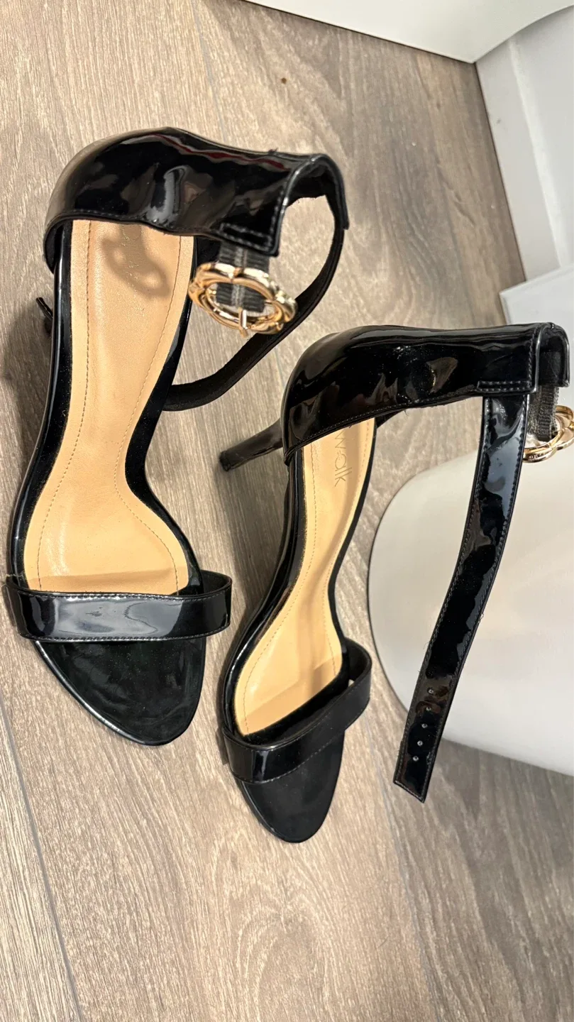 Catwalk Black Patent Stiletto Heels - Size 40