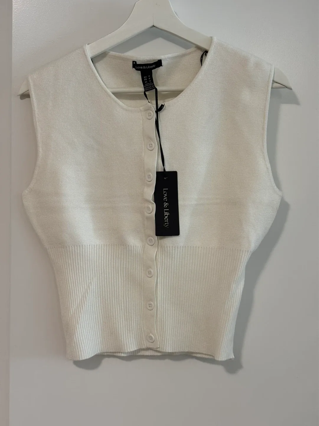 Love & Liberty Cream Knit Vest