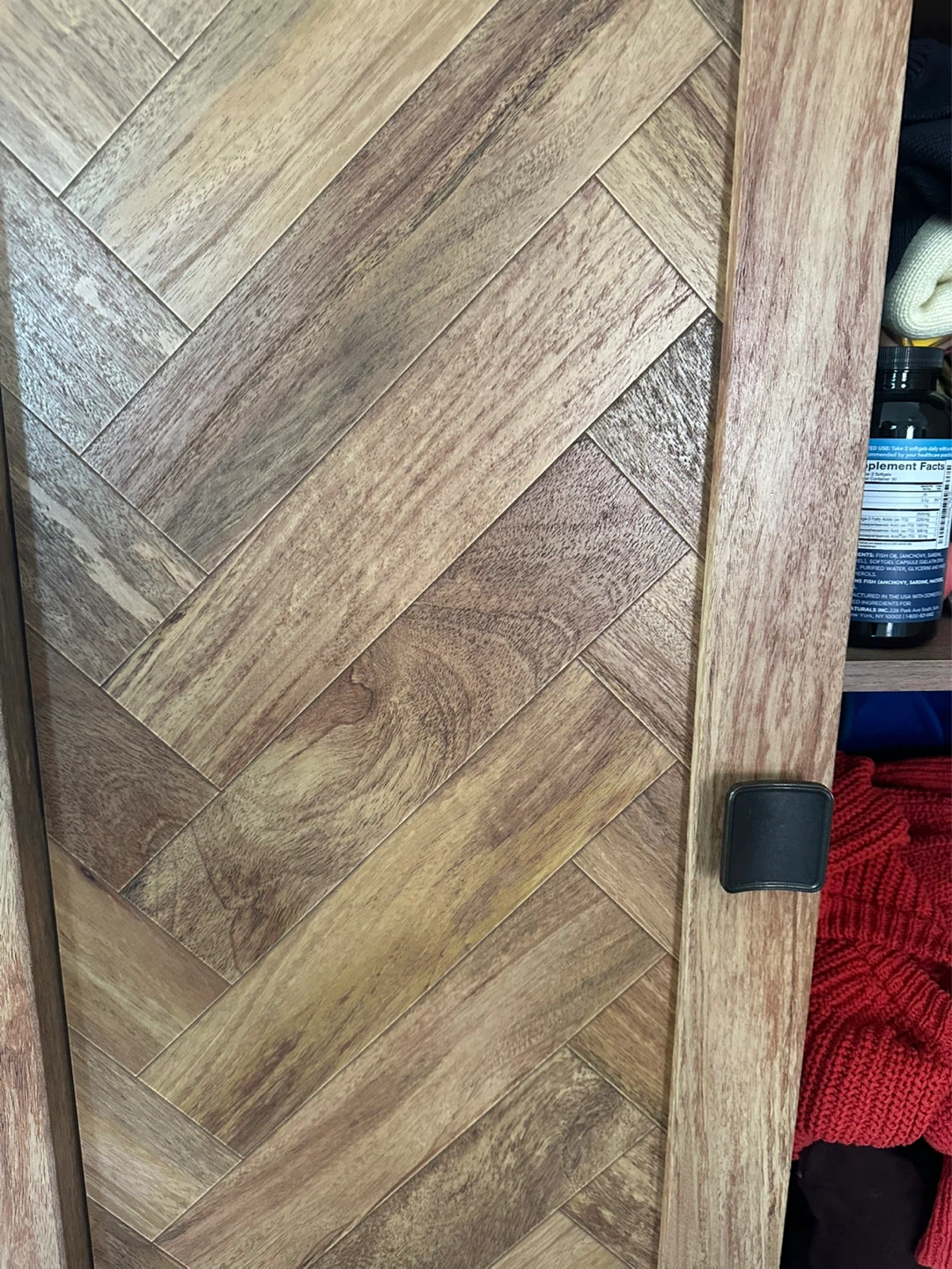 Wayfair Wooden Two-Door Cabinet with Herringbone Pattern - photo 3