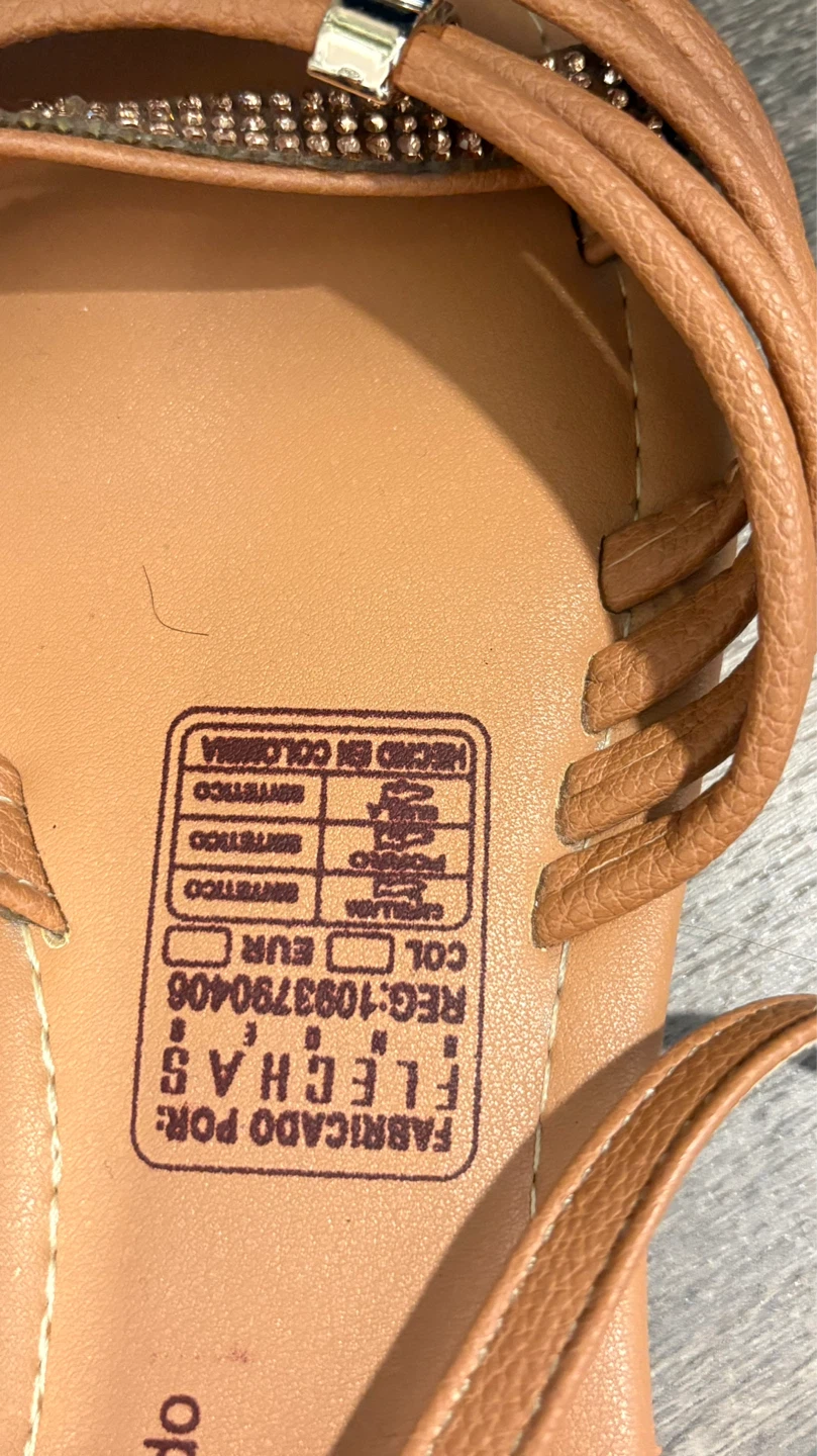 Women's Tan Strappy Sandals with Rhinestone Accent - photo 4