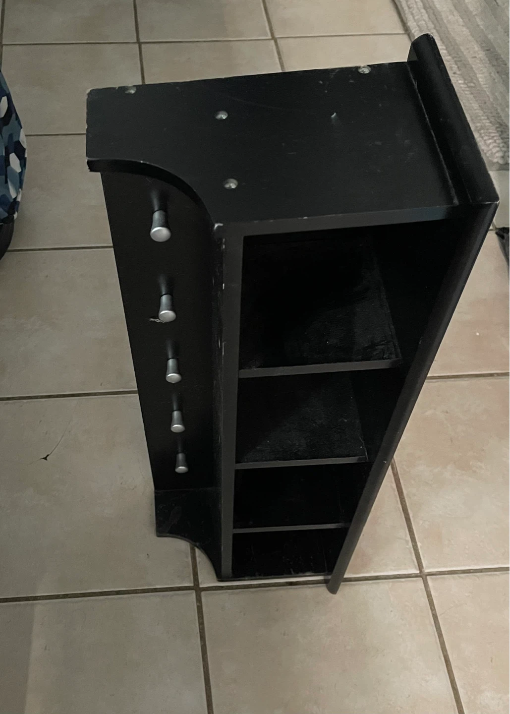 Hallway set Black Shelf with 5 Hooks and shoe Bench - photo 3