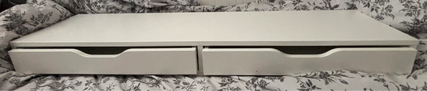 White desk drawer unit with shelf - photo 2
