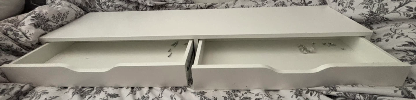 White desk drawer unit with shelf - photo 3