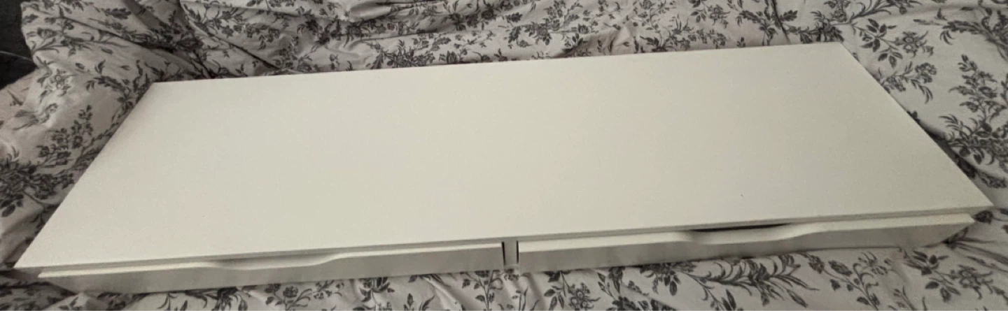 White desk drawer unit with shelf