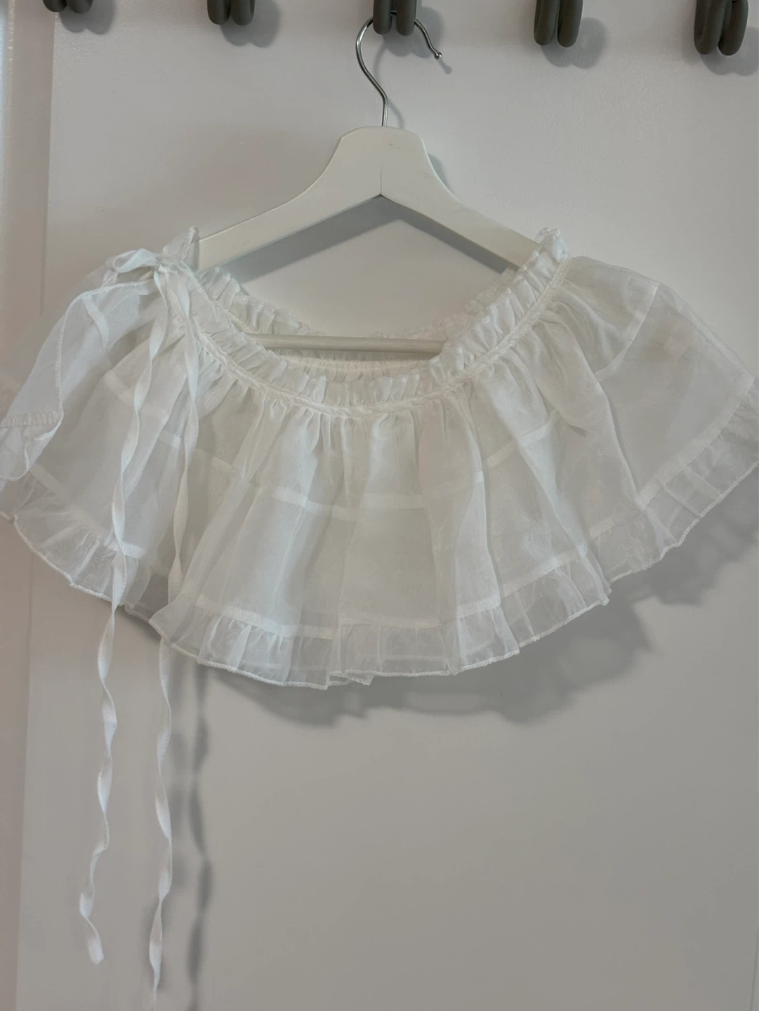White Ruffled Skirt with Ties