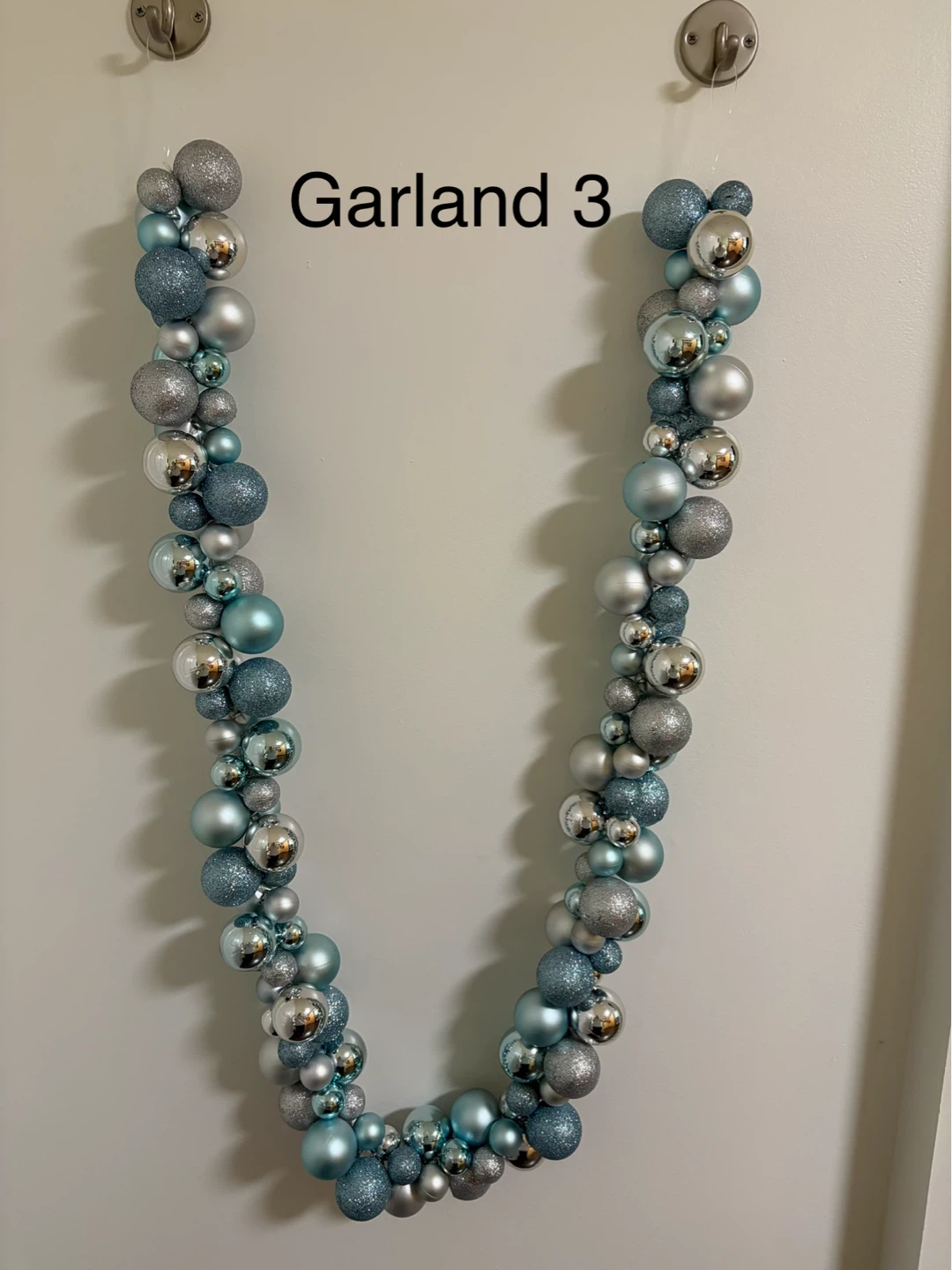 Blue and Silver Christmas Ornament Garland - photo 4