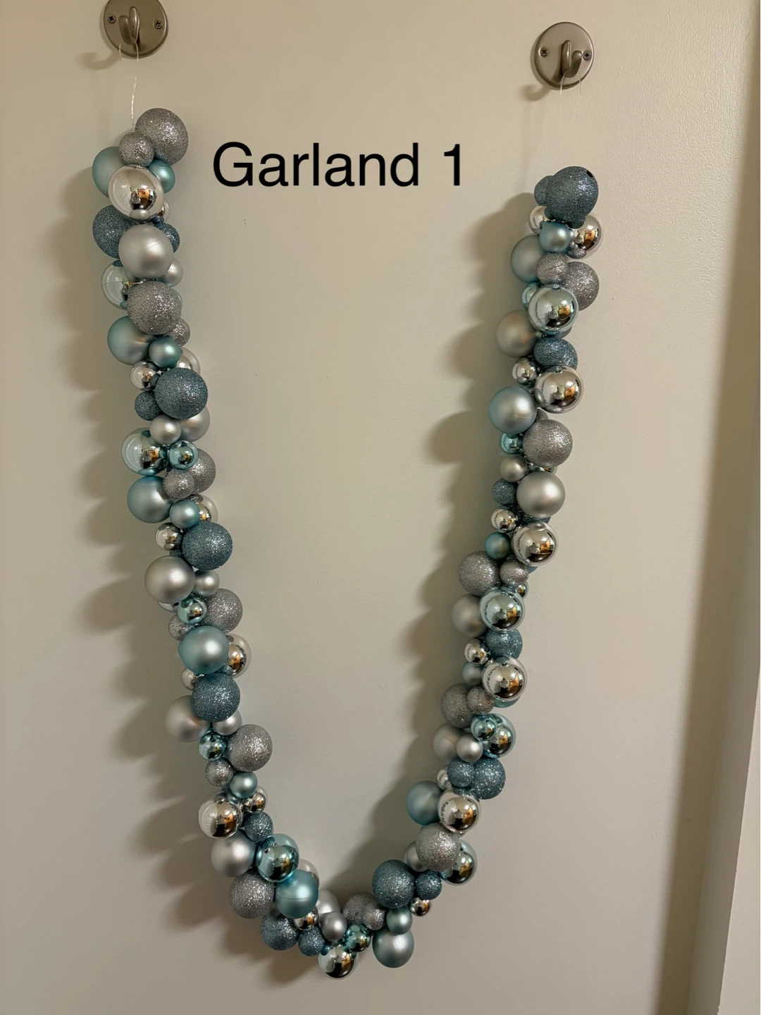 Blue and Silver Christmas Ornament Garland