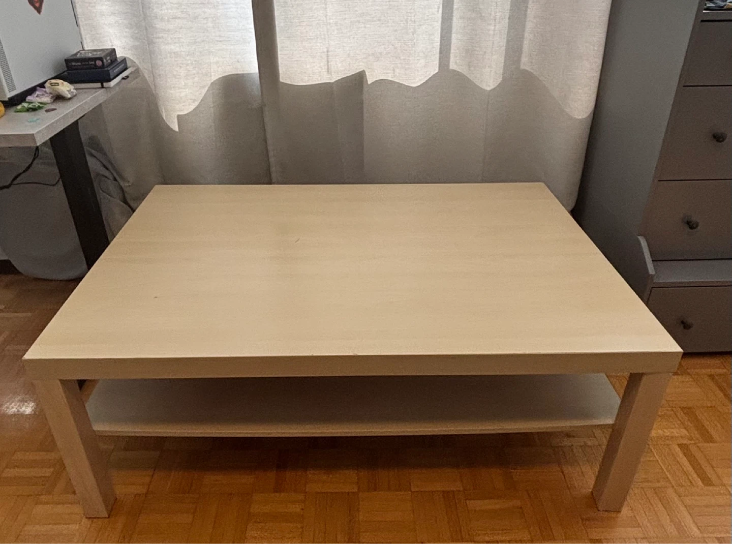 Light Wood Coffee Table with Shelf - photo 2