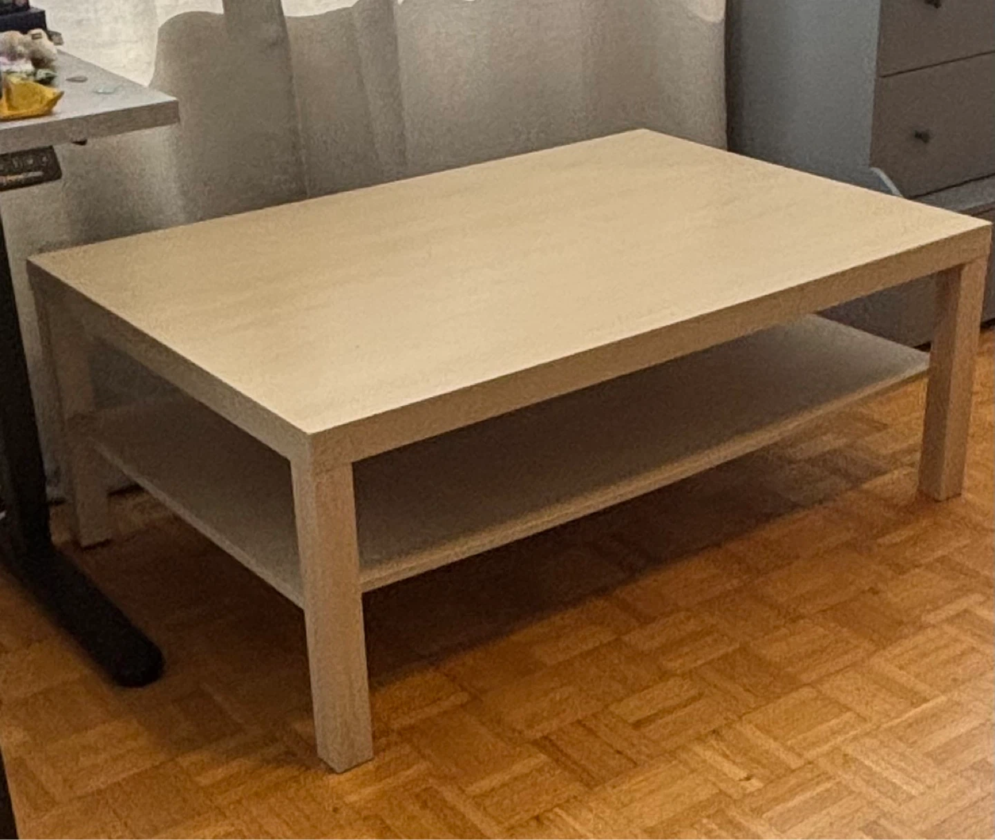 Light Wood Coffee Table with Shelf