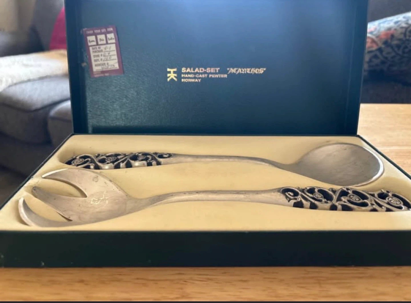 H&K Salad Set "Marthos" Hand-Cast Pewter Salad Servers