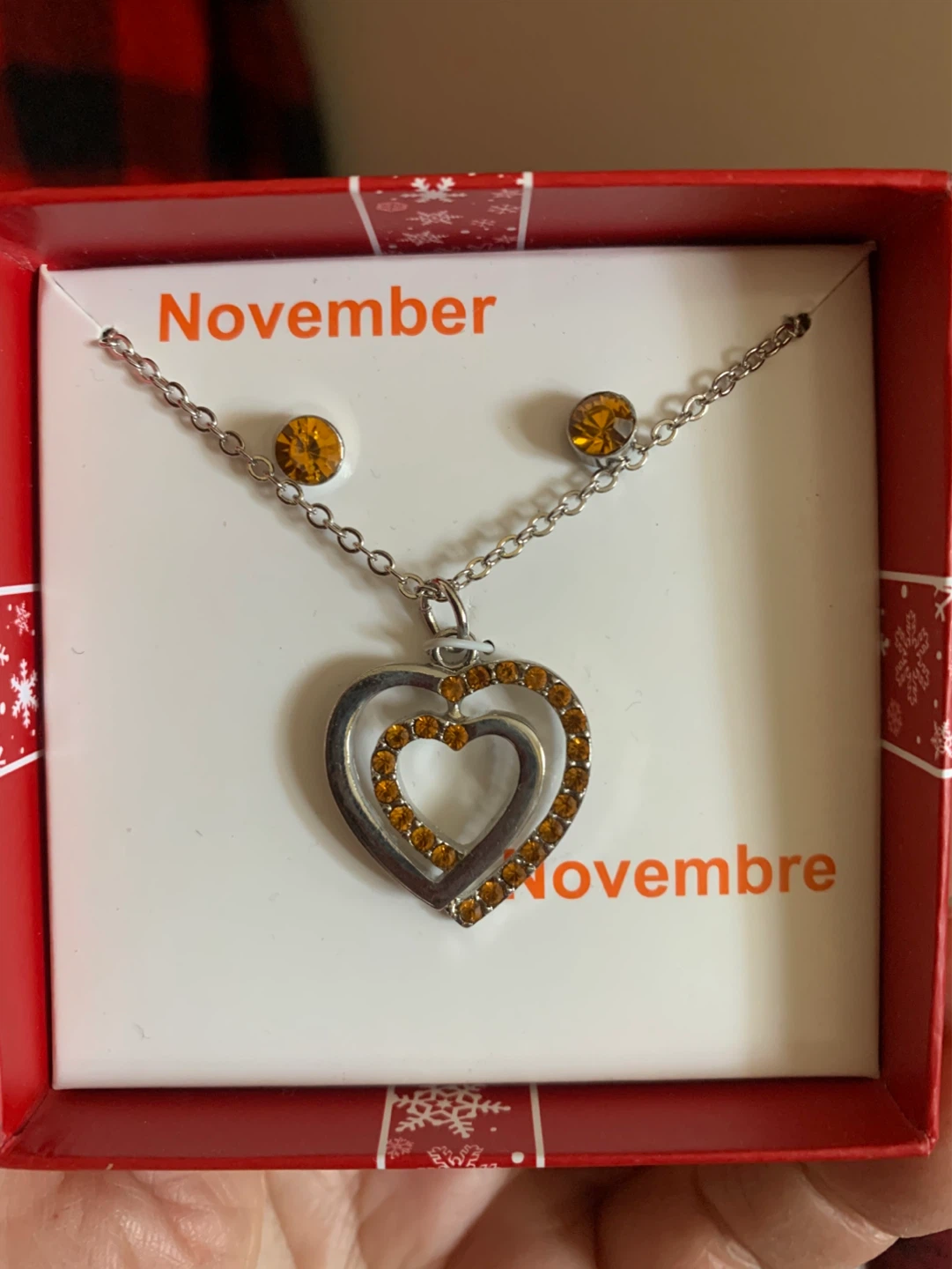 November Birthstone Necklace and Earrings Set