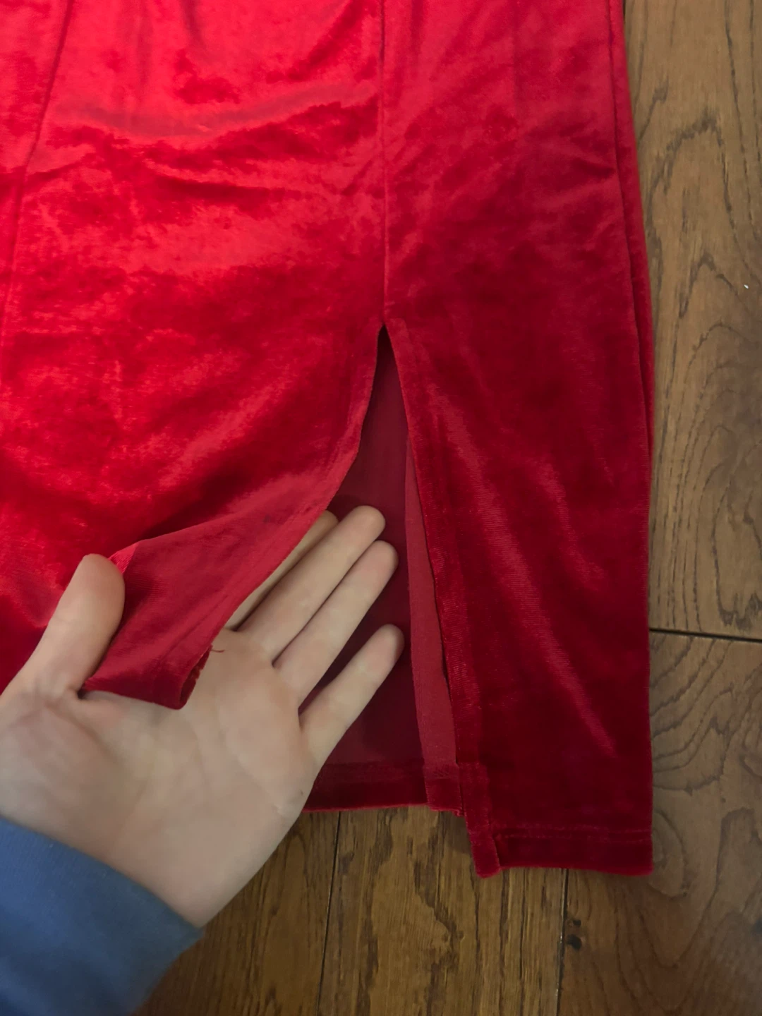 Red Velvet Spaghetti Strap Dress Size S - photo 4