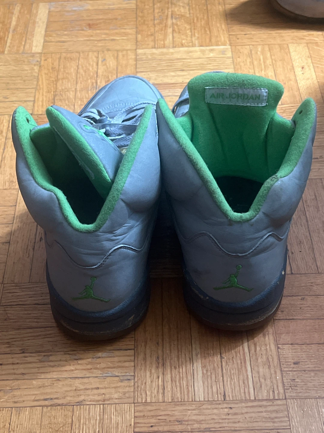 Air Jordan 5 Retro Grey Green Sneakers - photo 3