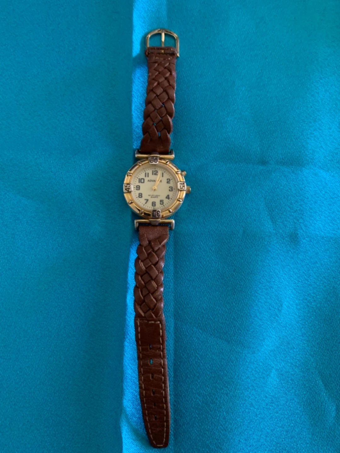 Advance Women's Quartz Watch with Brown Braided Leather Strap