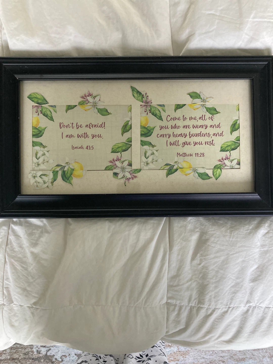 Framed Religious Wall Art with Bible Verses