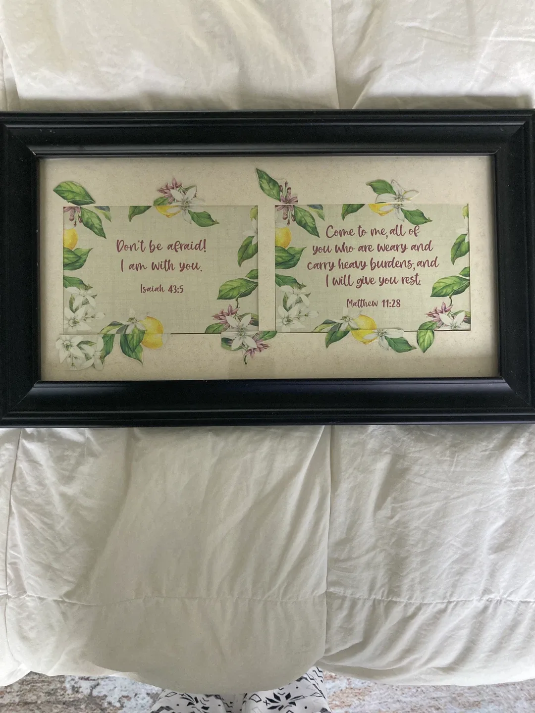 Framed Religious Wall Art with Bible Verses