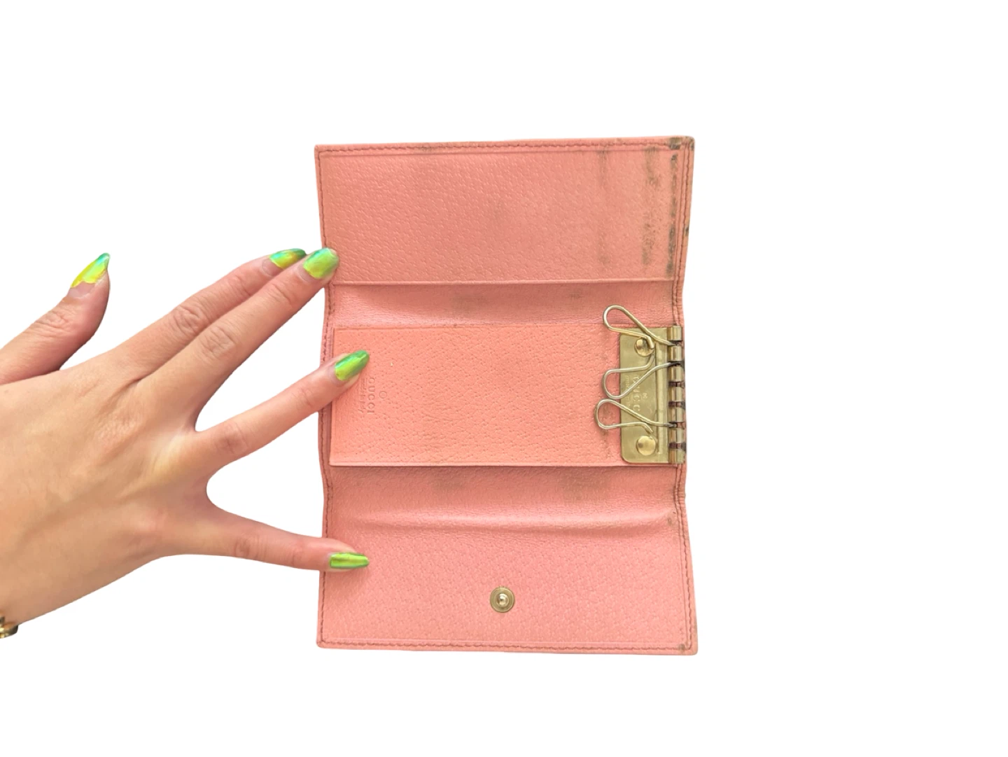 Gucci GG Canvas Pink Leather Key Case Holder - photo 3