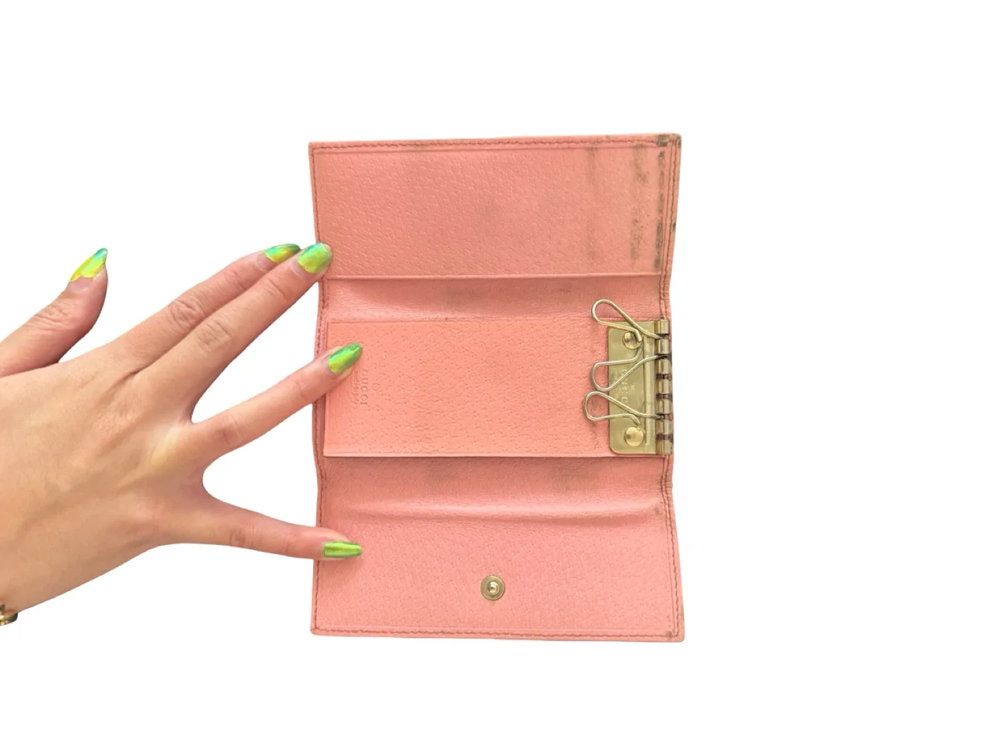 Gucci GG Canvas Pink Leather Key Case Holder - photo 3