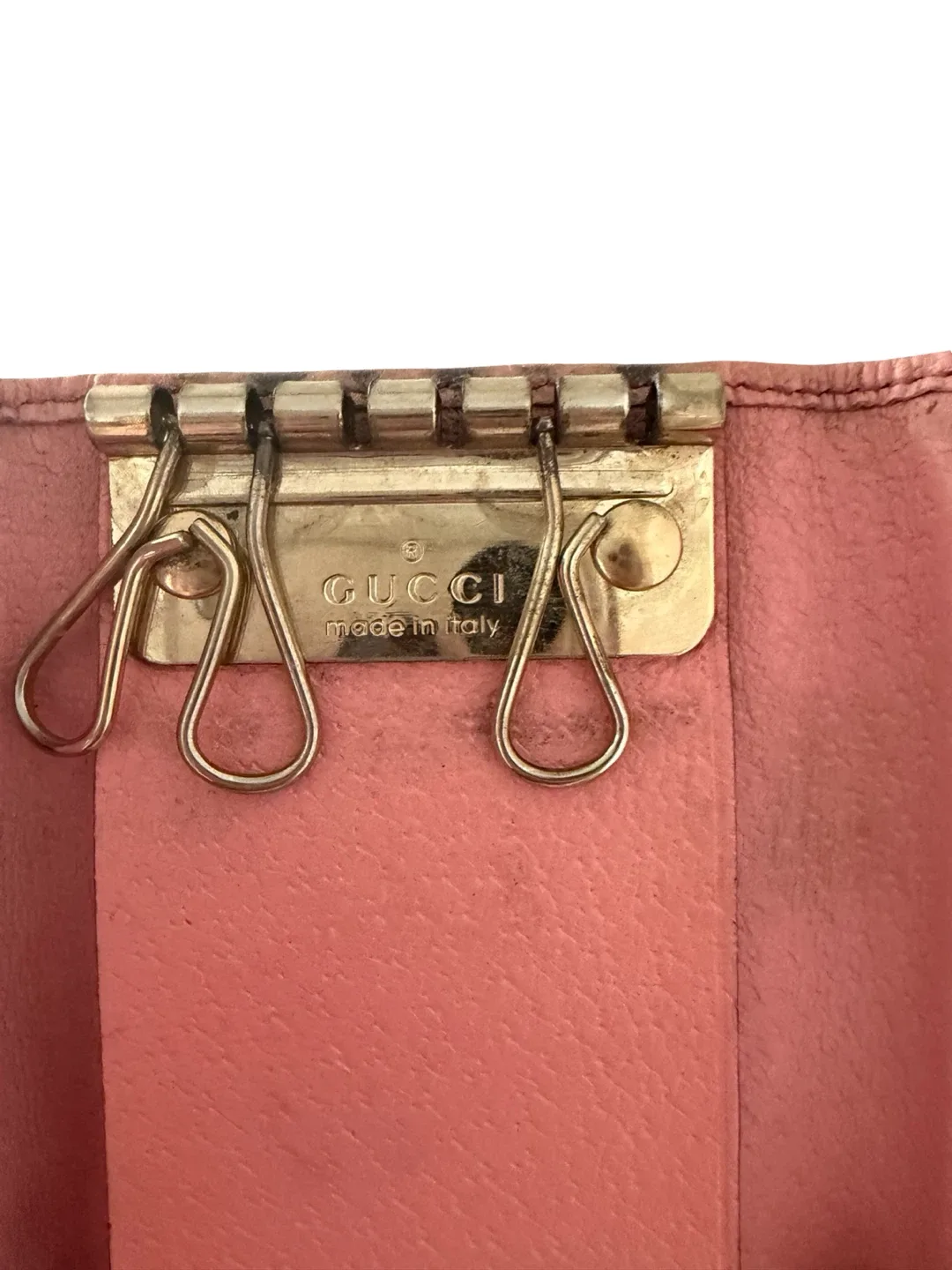 Gucci GG Canvas Pink Leather Key Case Holder - photo 4