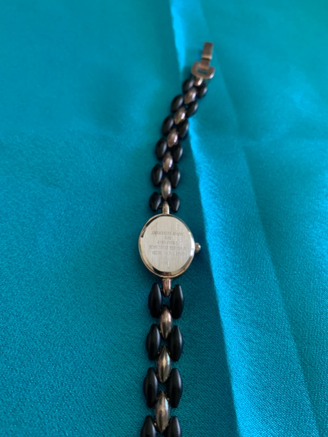 Femtron Quartz Watch with Black and Silver Beaded Band - photo 2