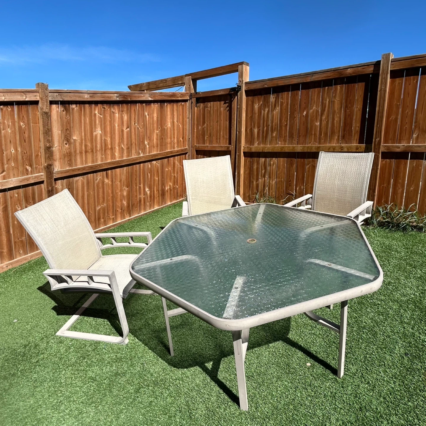 Glass Top Patio Table & 3 chairs - photo 5