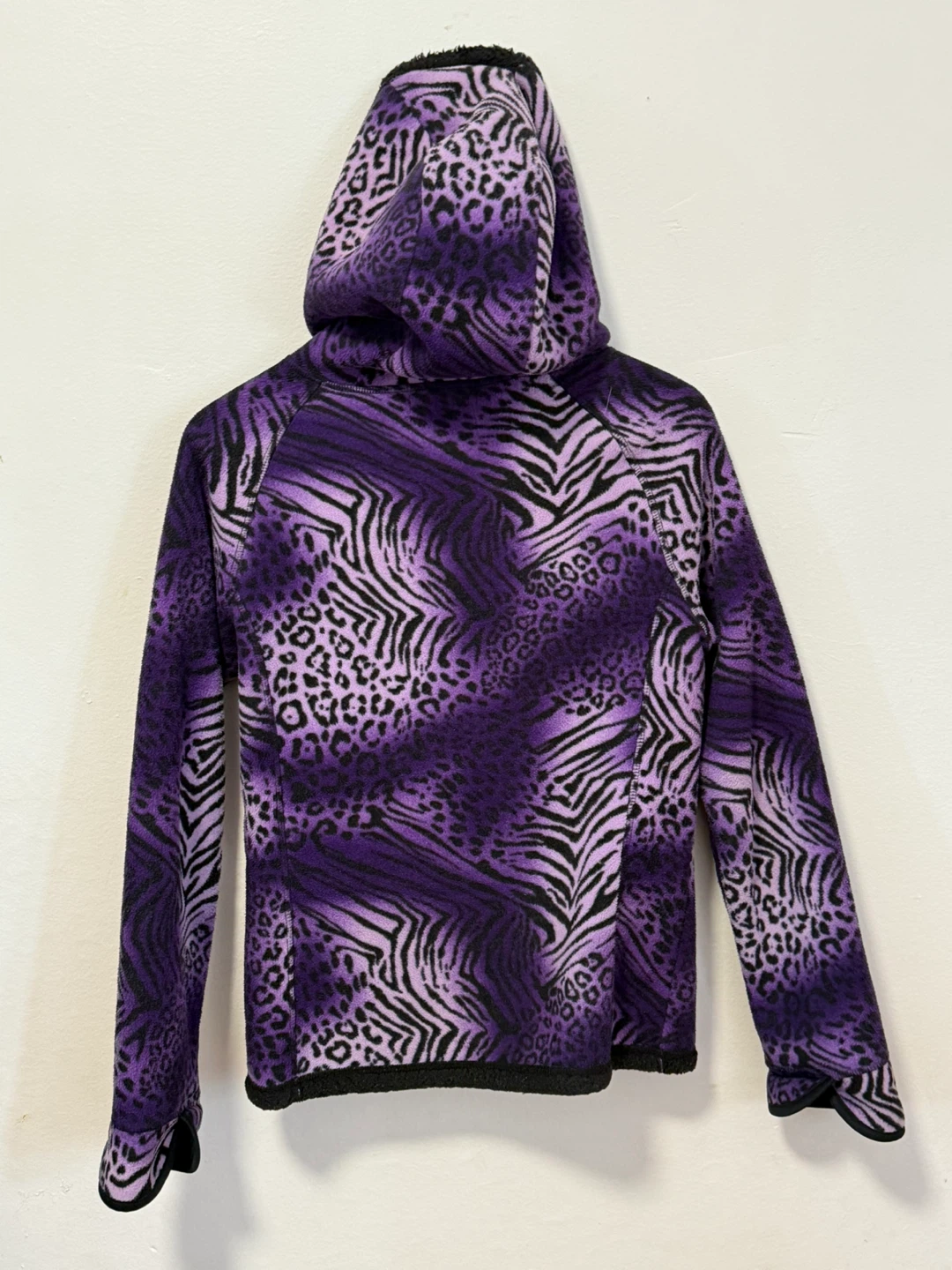 Purple Animal Print Fleece Hoodie - Size 16 - photo 2