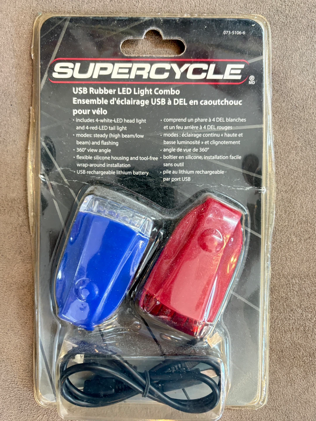 Supercycle USB Rubber LED Light Combo