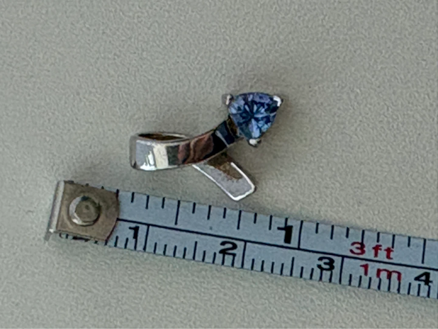 Silver Heart-Shaped Blue Gemstone Pendant - photo 3