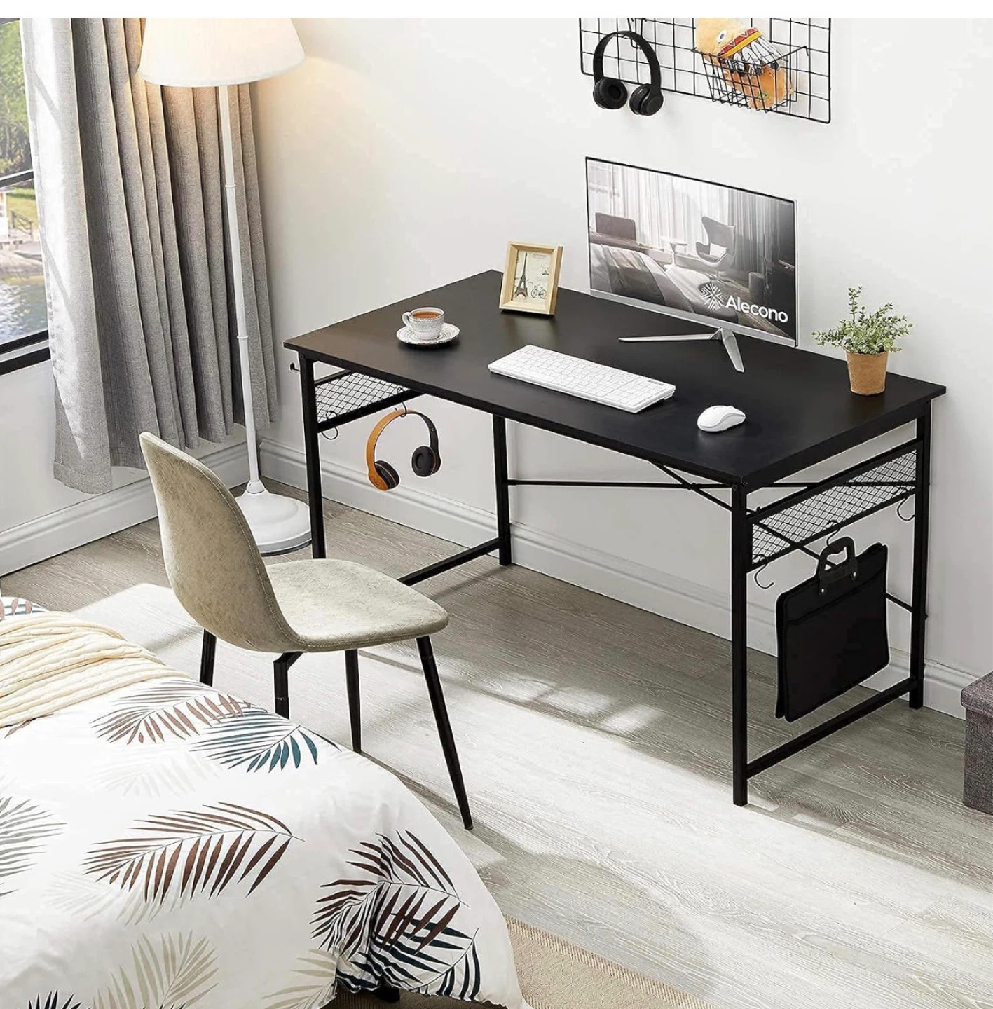 Alecono Black Computer Desk