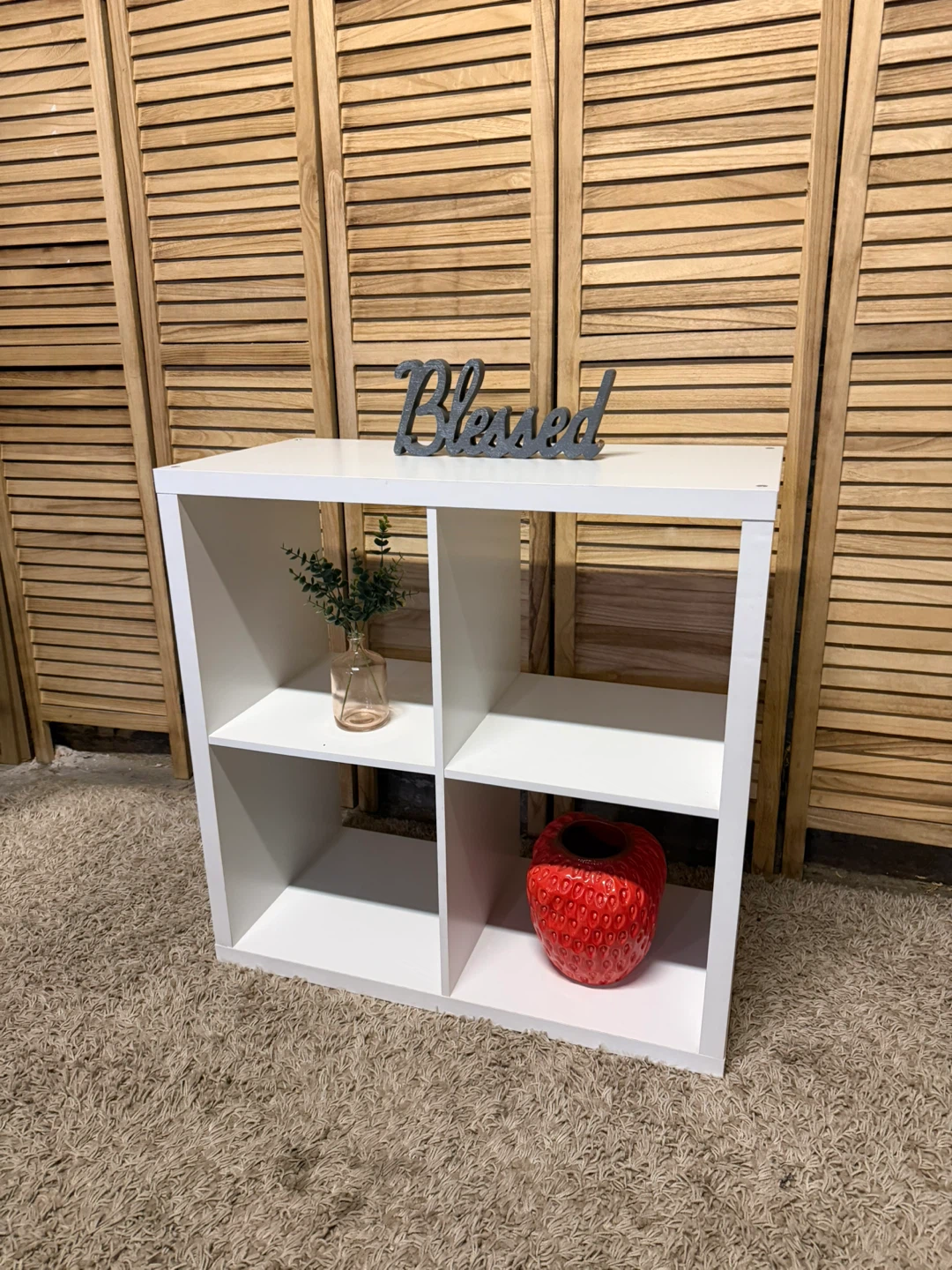 White 4-Cube Storage Shelf - photo 2