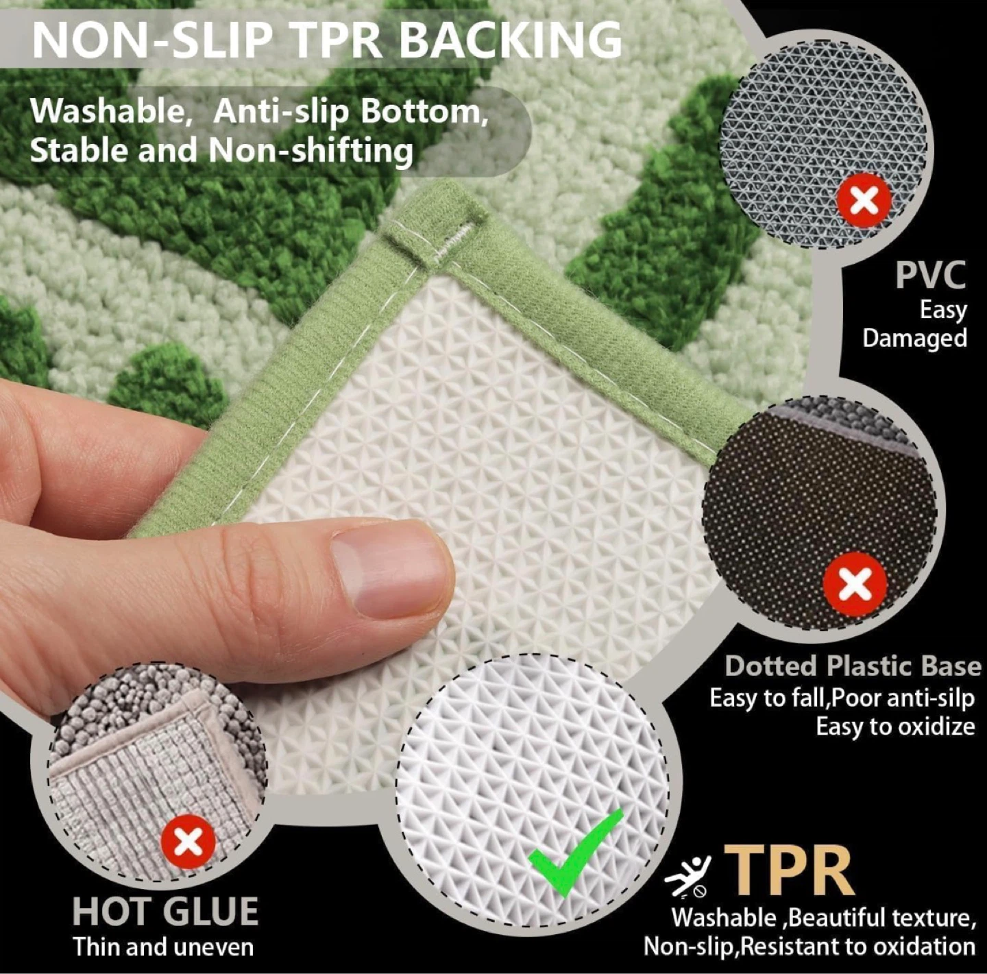Bath Mat - Soft & Fluffy with Non-Slip TPR Backing - photo 4