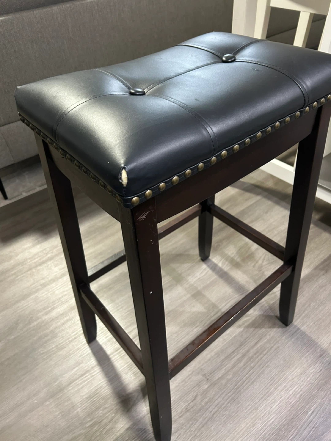 Set of 2 Black Faux Leather Bar Stools - photo 2