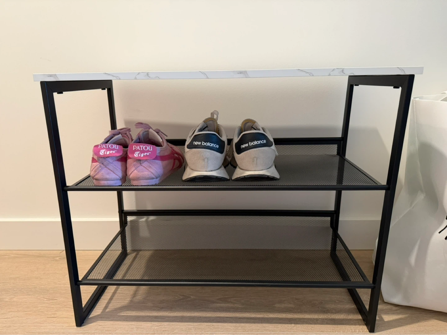 2-Tier Shoe Rack with Marble White Top - photo 3