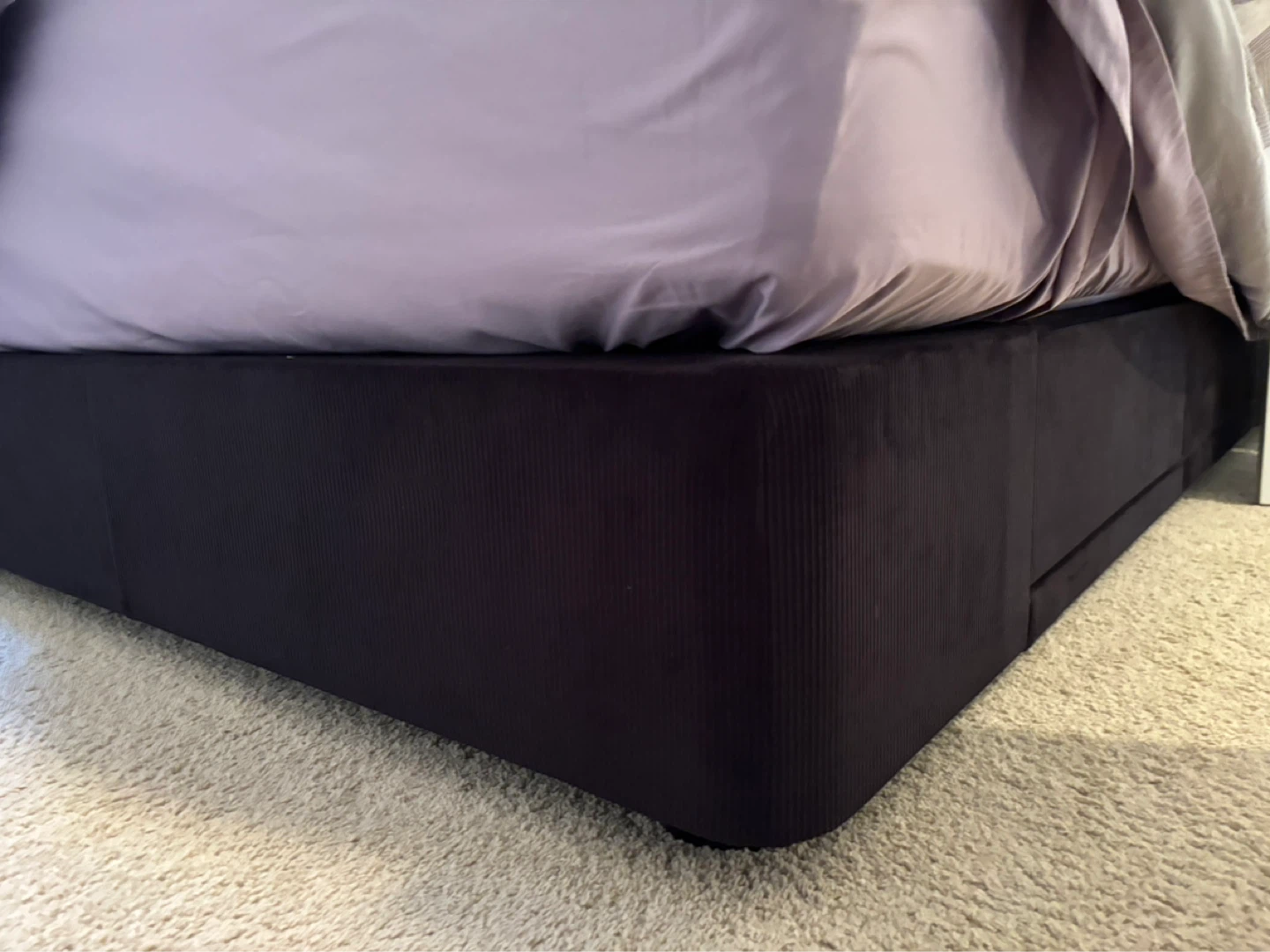 King size velour Bed Frame with Drawers