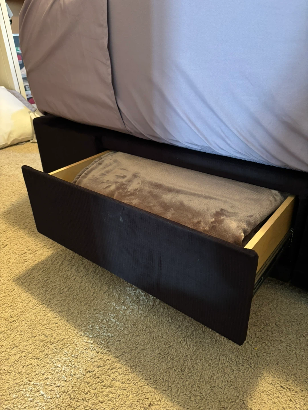 King size velour Bed Frame with Drawers - photo 2