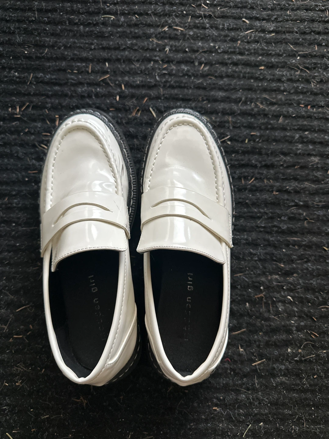 Steve Madden Girl White Patent Loafers