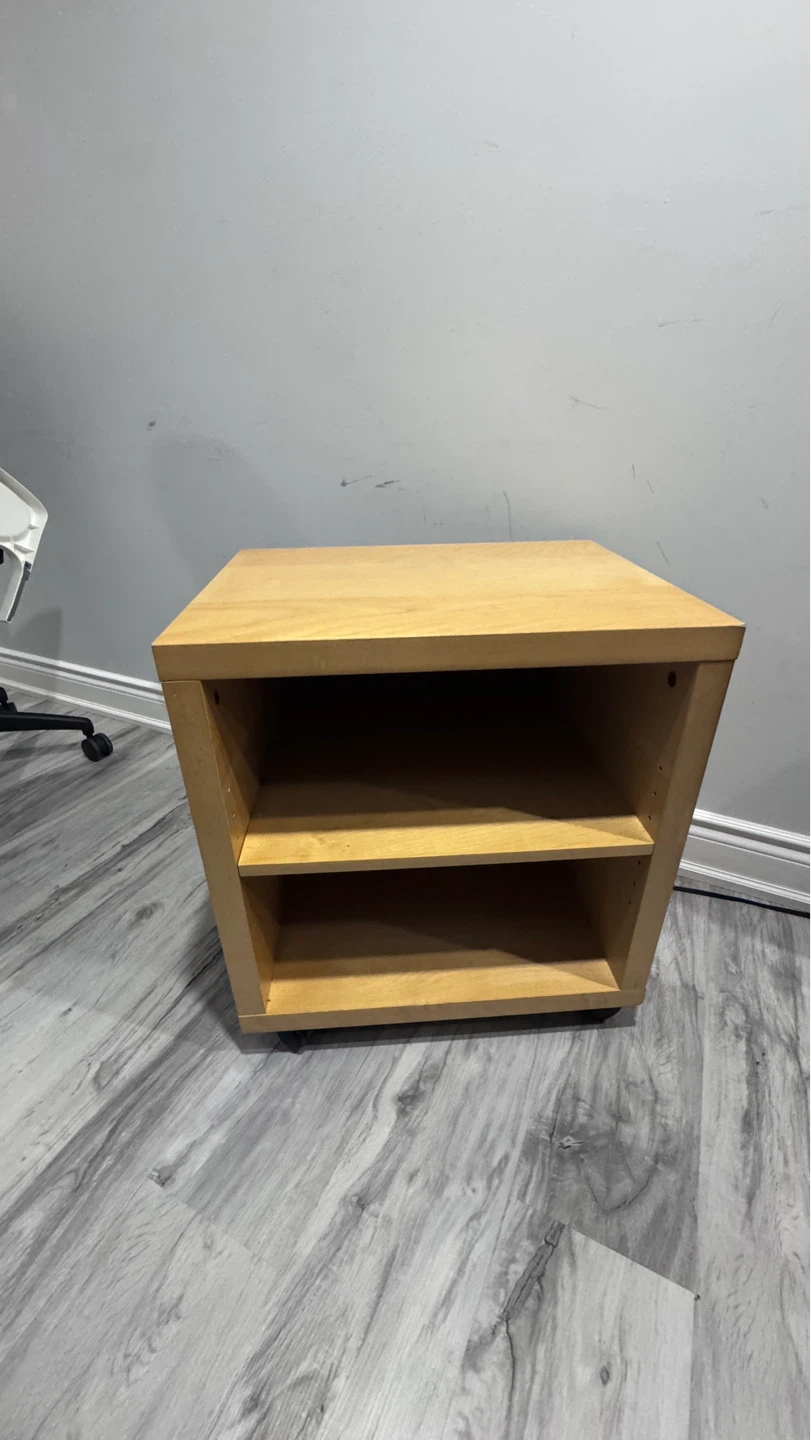 Wooden Rolling Storage Shelf Unit