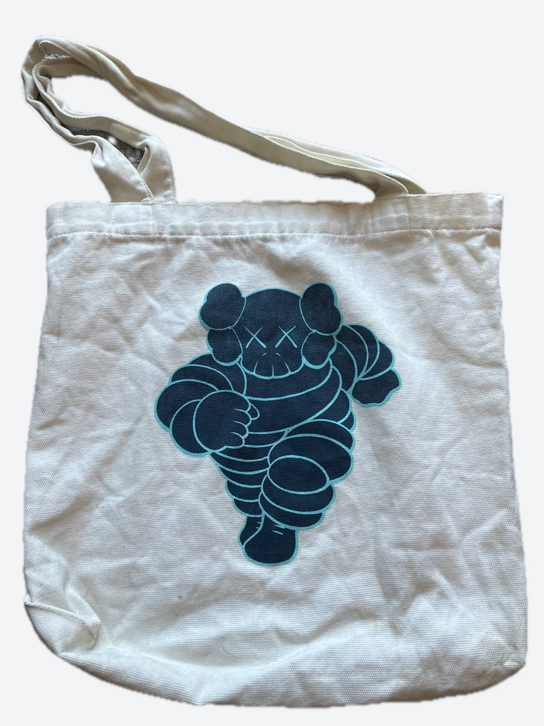 KAWS NGV Tote Bag Vintage Cream Blue Bag Hand/Shoulder