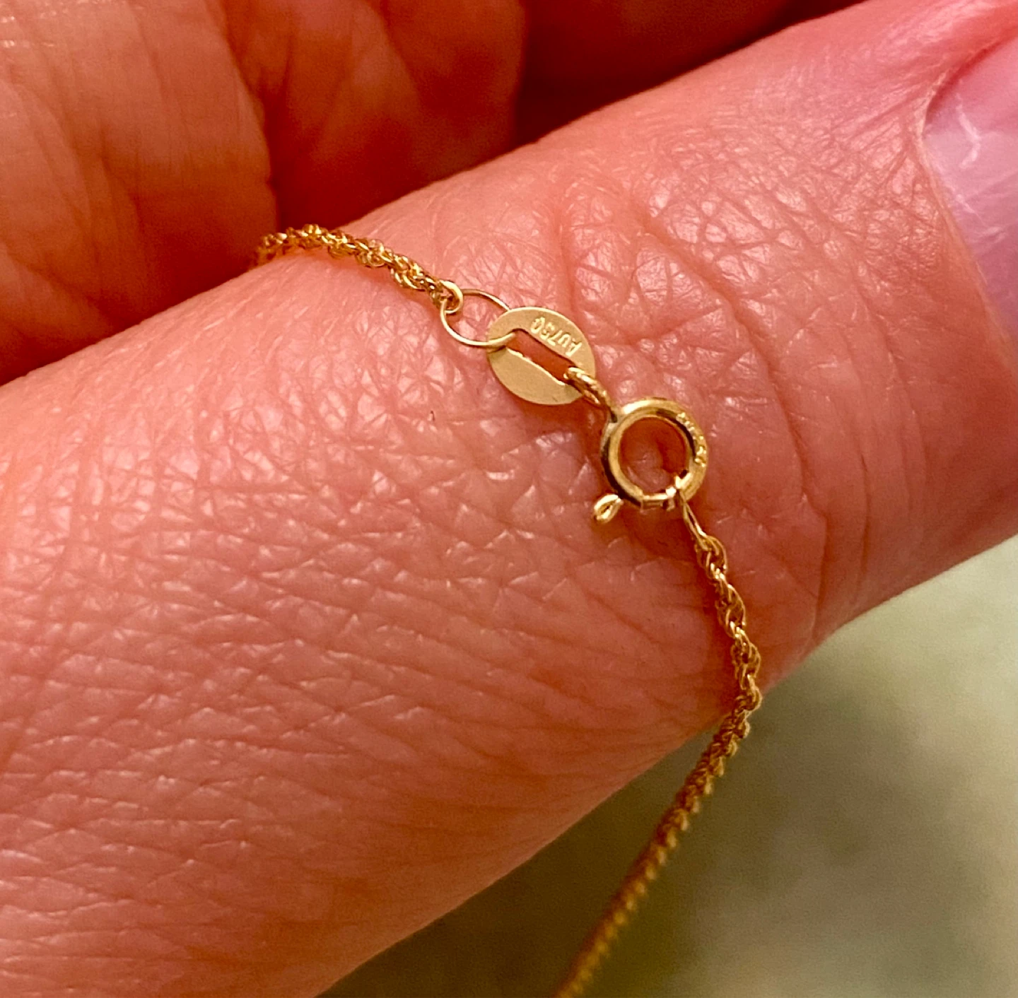 18 K Gold Chain Necklace with Pearl Pendant - photo 3