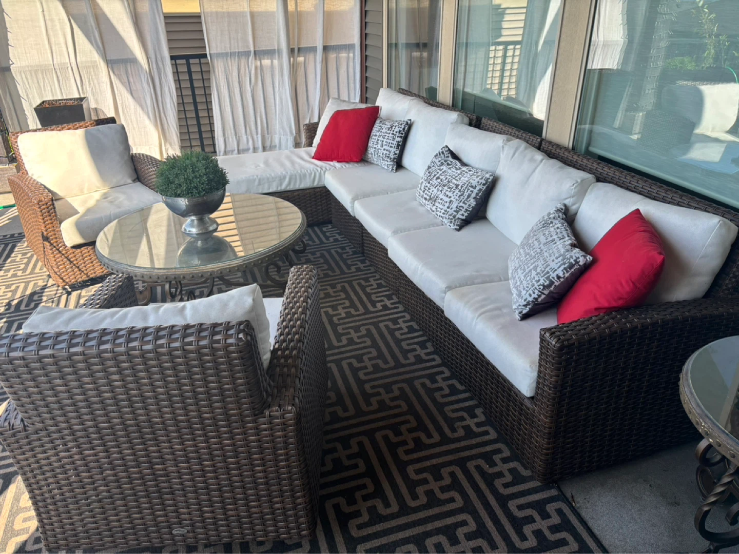 Ratana Sectional Sofa + gliding chairs